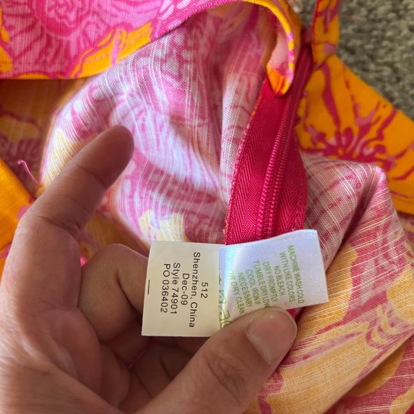 Vintage Lilly Pulitzer capri pants womens 6 pink orange elephant tropical y2k - Picture 8 of 16